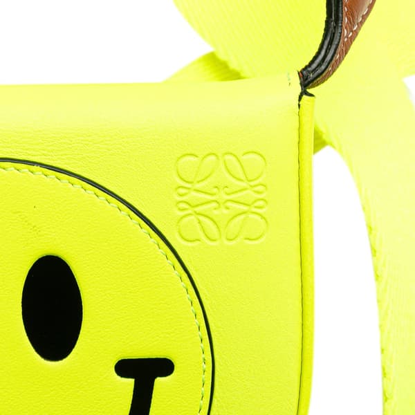 Pre-owned LOEWE Small Smooth Calfskin Smiley Heel Crossbody Yellow