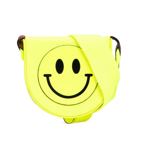 Pre-owned LOEWE Small Smooth Calfskin Smiley Heel Crossbody Yellow