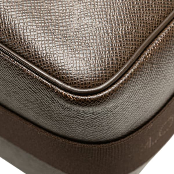 Pre-owned Louis Vuitton Taiga Reporter PM Brown