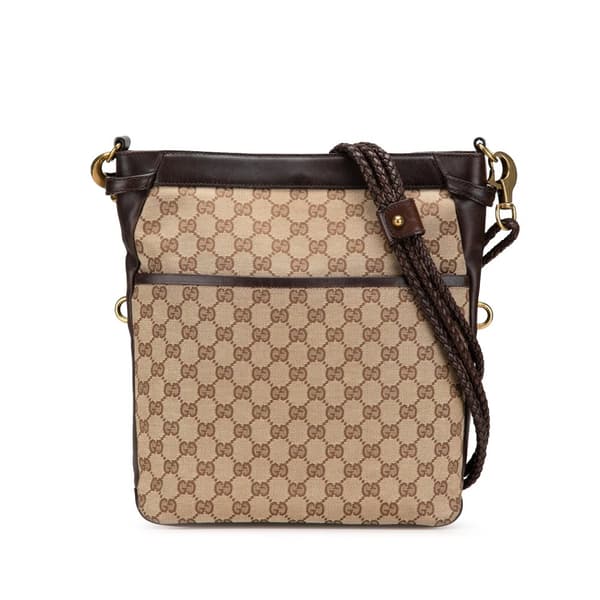 Pre-owned Gucci GG Canvas Crossbody Brown