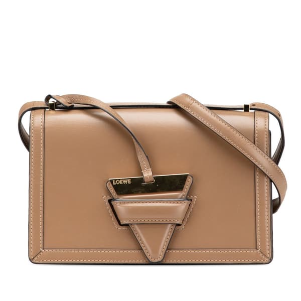 Pre-owned LOEWE Medium Leather Barcelona Crossbody Brown