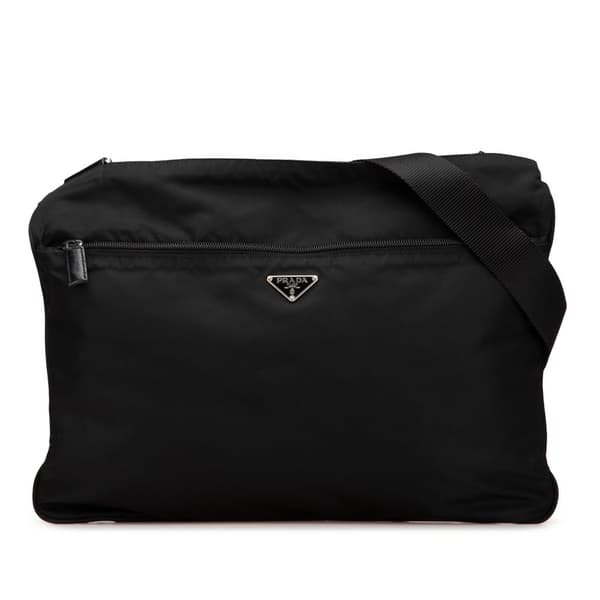 Pre-owned Prada Tessuto Zip Top Crossbody Black