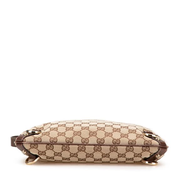 Pre-owned Gucci GG Canvas Abbey D Ring Crossbody Brown
