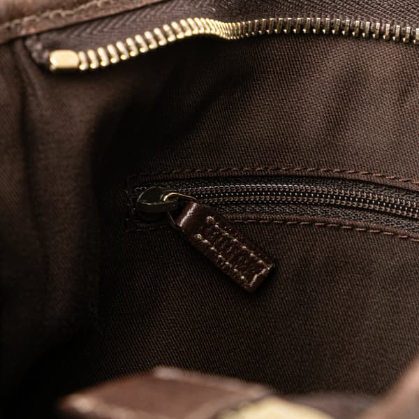 Pre-owned Gucci GG Canvas Abbey D Ring Crossbody Brown