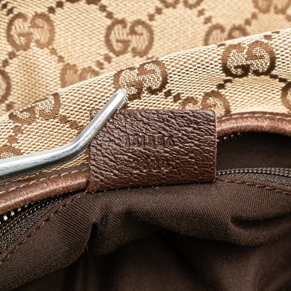 Pre-owned Gucci GG Canvas Abbey D Ring Crossbody Brown