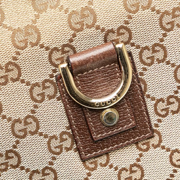 Pre-owned Gucci GG Canvas Abbey D Ring Crossbody Brown