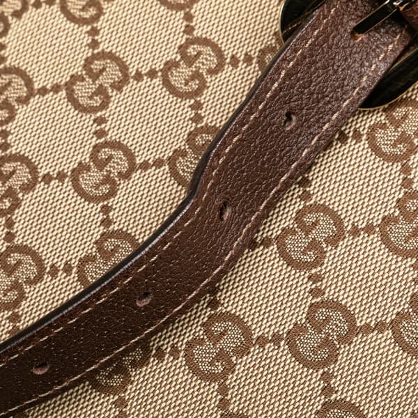 Pre-owned Gucci GG Canvas Abbey D Ring Crossbody Brown