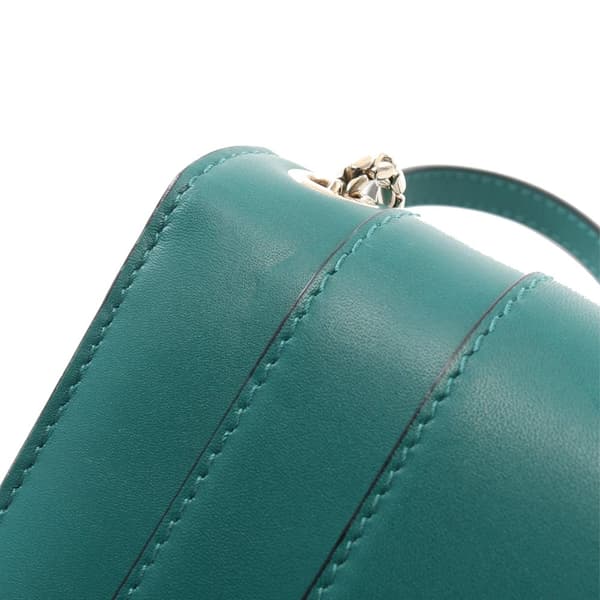 Pre-owned Bvlgari Leather Serpenti Forever Crossbody Green