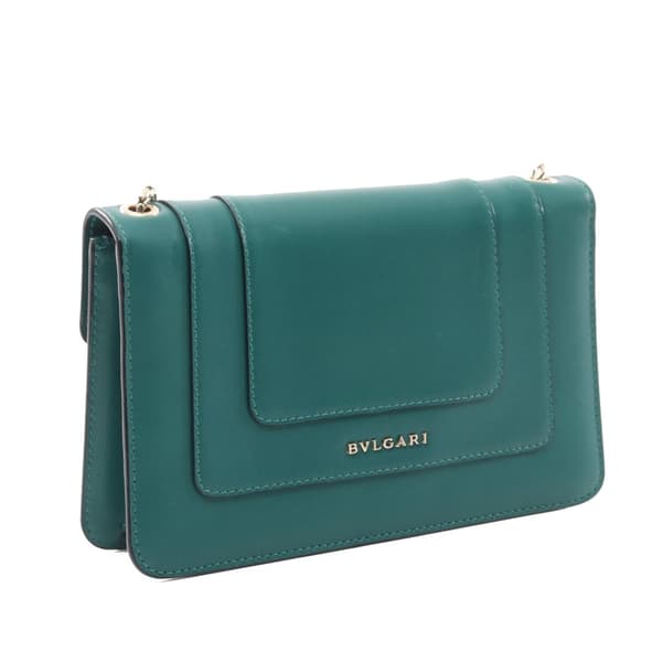 Pre-owned Bvlgari Leather Serpenti Forever Crossbody Green