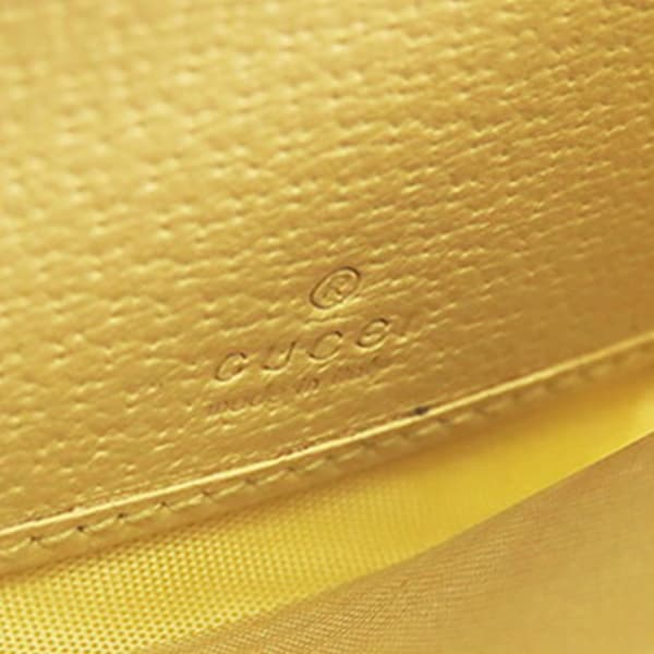 Pre-owned Gucci Jumbo GG Canvas Ophidia Continental Wallet on Chain Yellow
