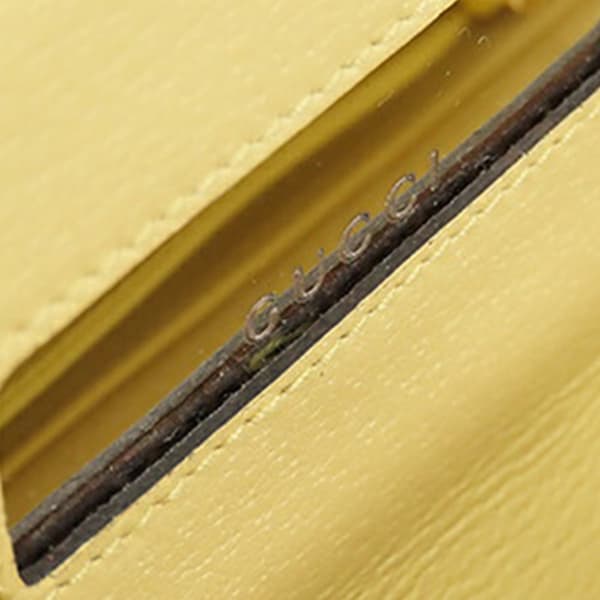 Pre-owned Gucci Jumbo GG Canvas Ophidia Continental Wallet on Chain Yellow
