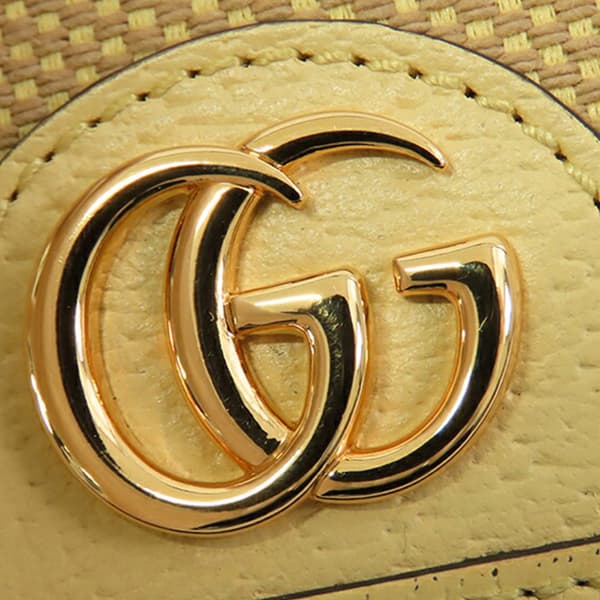 Pre-owned Gucci Jumbo GG Canvas Ophidia Continental Wallet on Chain Yellow