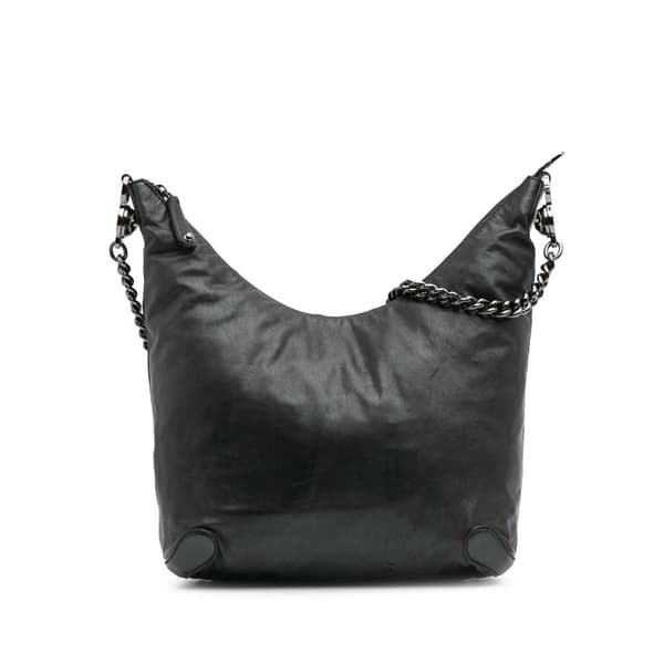 Pre-owned Gucci Medium Leather Galaxy Chain Hobo Green