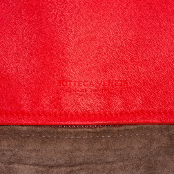 Pre-owned Bottega Veneta Nappa Intrecciato Flap Crossbody Red