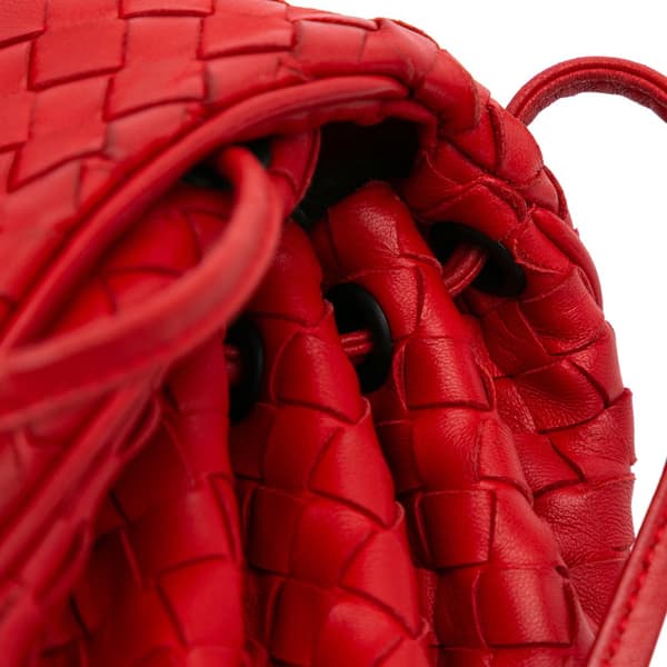 Pre-owned Bottega Veneta Nappa Intrecciato Flap Crossbody Red