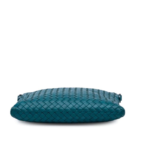 Pre-owned Bottega Veneta Nappa Intrecciato Crossbody Blue