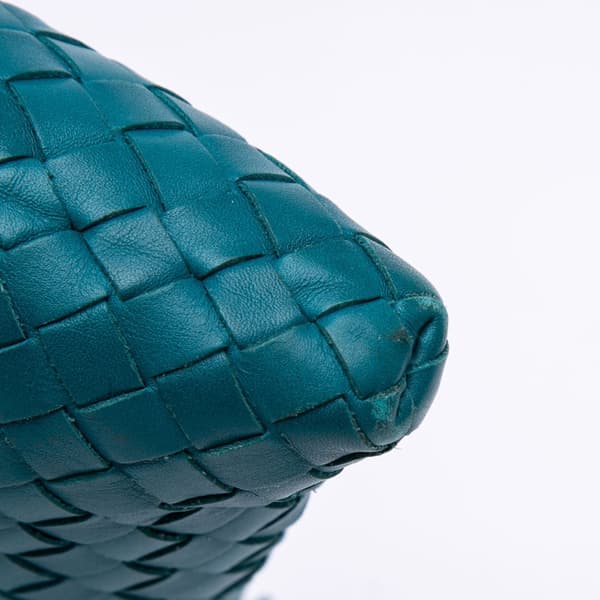 Pre-owned Bottega Veneta Nappa Intrecciato Crossbody Blue