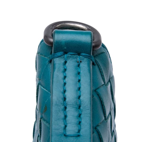 Pre-owned Bottega Veneta Nappa Intrecciato Crossbody Blue
