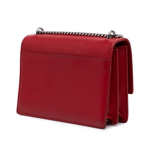 Pre-owned Saint Laurent Medium Leather Monogram Sunset Crossbody Red