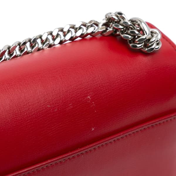 Pre-owned Saint Laurent Medium Leather Monogram Sunset Crossbody Red