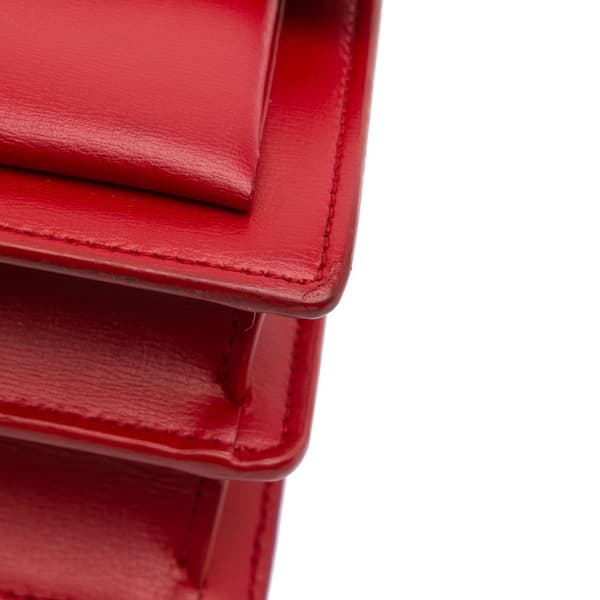 Pre-owned Saint Laurent Medium Leather Monogram Sunset Crossbody Red