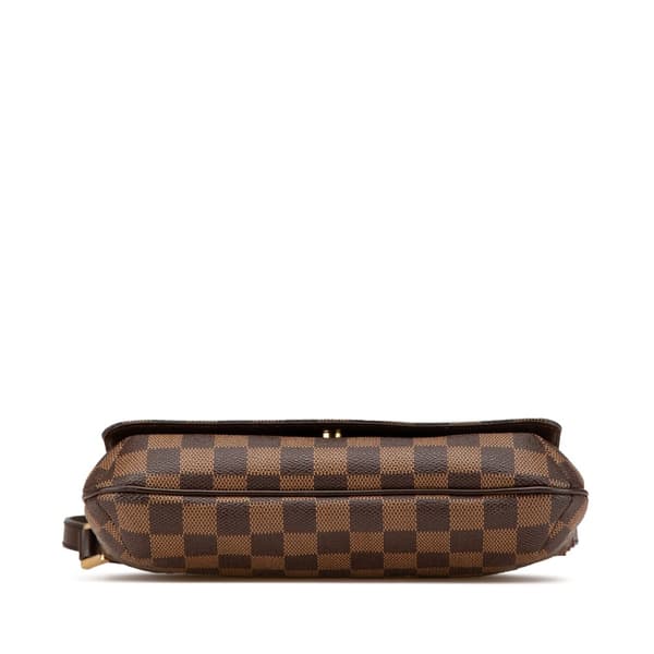 Pre-owned Louis Vuitton Damier Ebene Musette Tango Long Strap Brown
