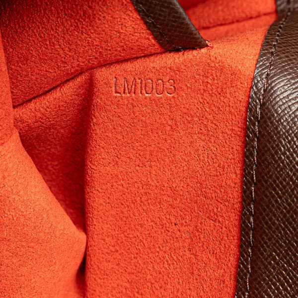 Pre-owned Louis Vuitton Damier Ebene Musette Tango Long Strap Brown