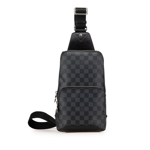 Pre-owned Louis Vuitton Damier Graphite Avenue Sling Black