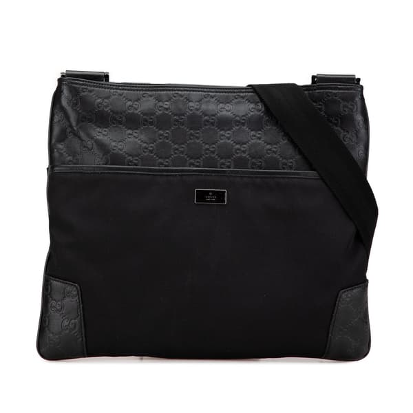Pre-owned Gucci Guccissima Nylon Crossbody Black