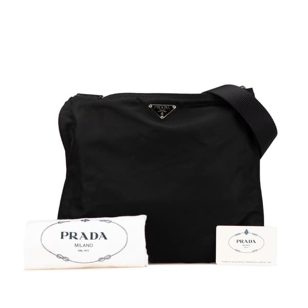 Pre-owned Prada Tessuto Zip Top Crossbody Black