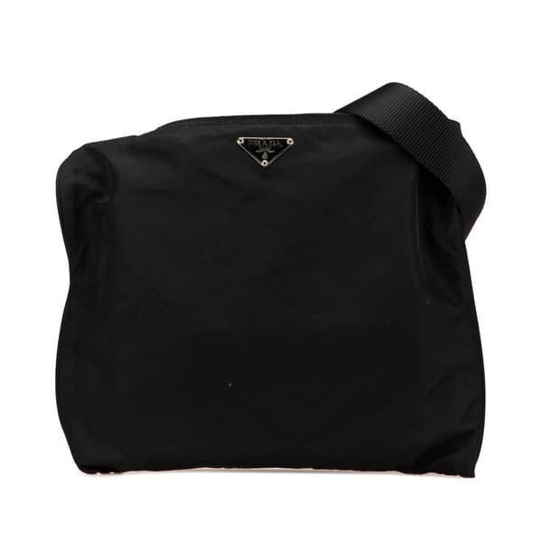 Pre-owned Prada Tessuto Zip Top Crossbody Black
