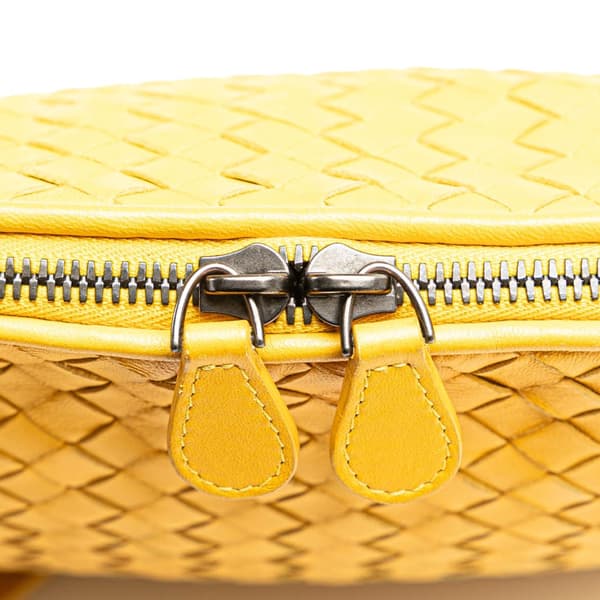 Pre-owned Bottega Veneta Medium Nappa Intrecciato Nodini Crossbody Yellow