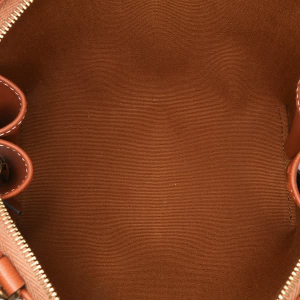 Pre-owned Celine Triomphe Coated Canvas Clutch On Chain Brown