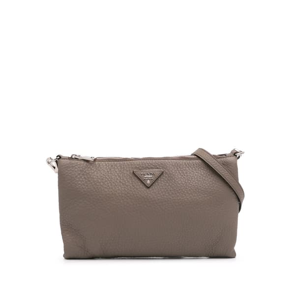 Pre-owned Prada Vitello Daino Crossbody Brown