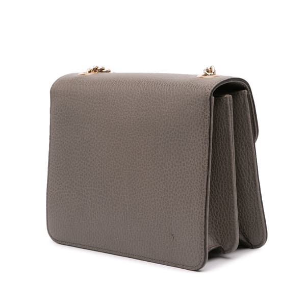 Pre-owned Gucci Small Dollar Calfskin Interlocking G Crossbody Gray