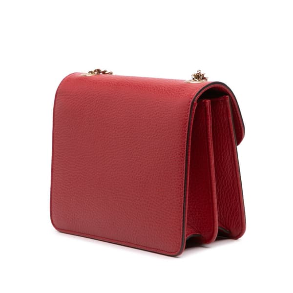 Pre-owned Gucci Small Dollar Calfskin Interlocking G Crossbody Red