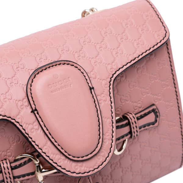 Pre-owned Gucci Mini Microguccissima Emily Crossbody Pink