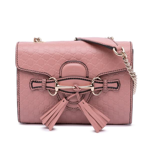 Pre-owned Gucci Mini Microguccissima Emily Crossbody Pink
