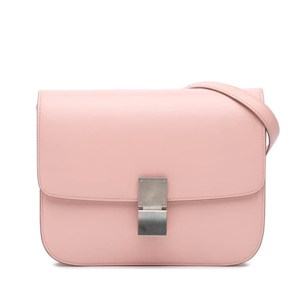 Pre-owned Celine Medium Calfskin Classic Box Pink