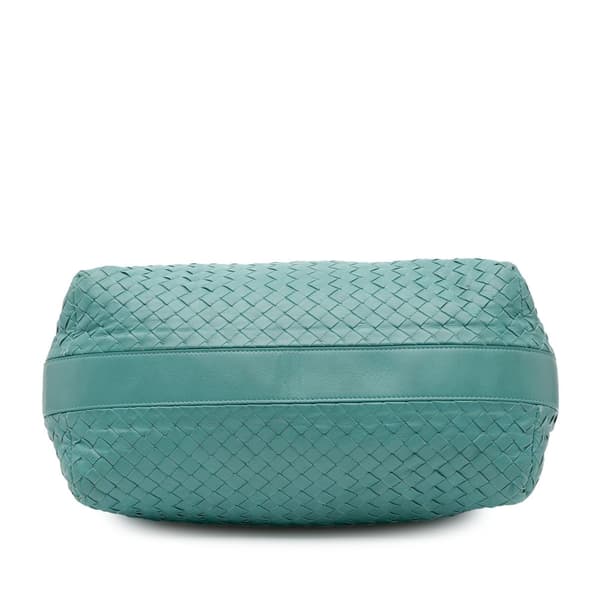 Pre-owned Bottega Veneta Nappa Intrecciato Crossbody Blue