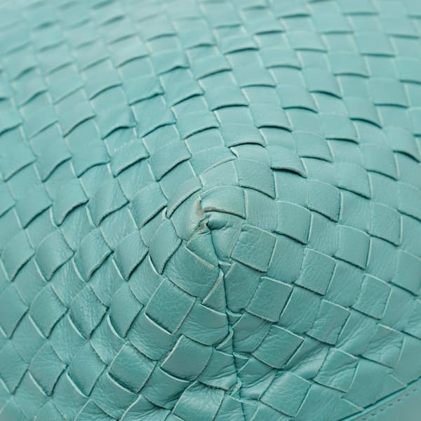Pre-owned Bottega Veneta Nappa Intrecciato Crossbody Blue