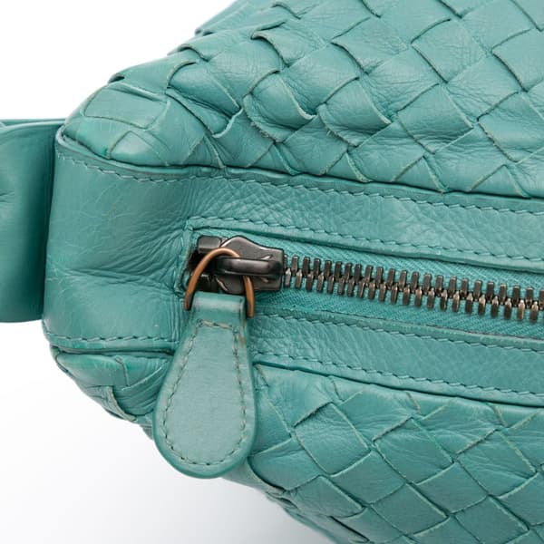 Pre-owned Bottega Veneta Nappa Intrecciato Crossbody Blue