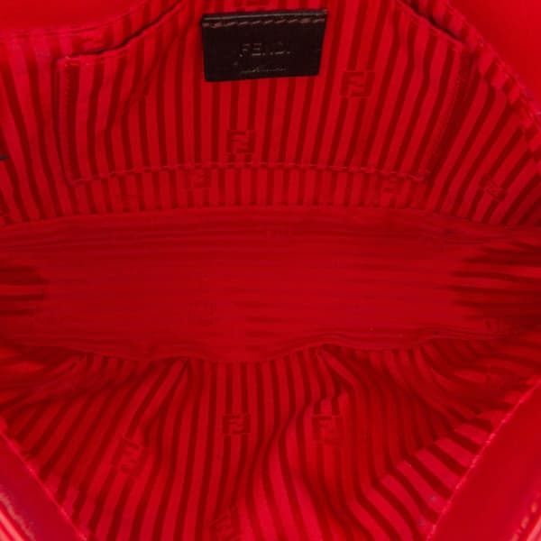 Pre-owned Fendi Leather Fendista Pochette Crossbody Red