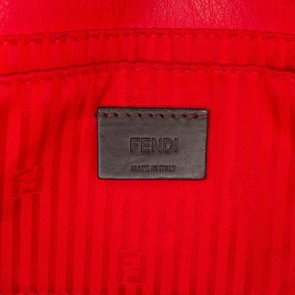 Pre-owned Fendi Leather Fendista Pochette Crossbody Red