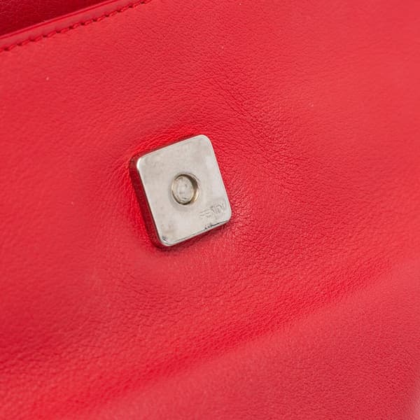 Pre-owned Fendi Leather Fendista Pochette Crossbody Red