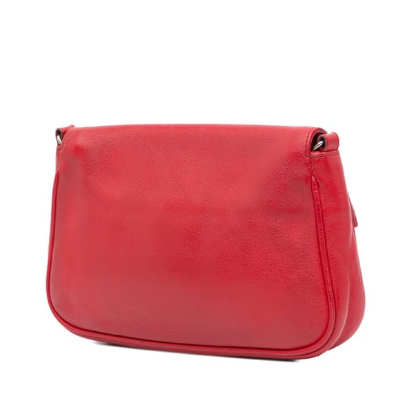 Pre-owned Fendi Leather Fendista Pochette Crossbody Red