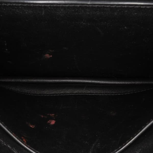 Pre-owned Saint Laurent Suede and Calfskin Monogram Cassandra Clasp Bag Black