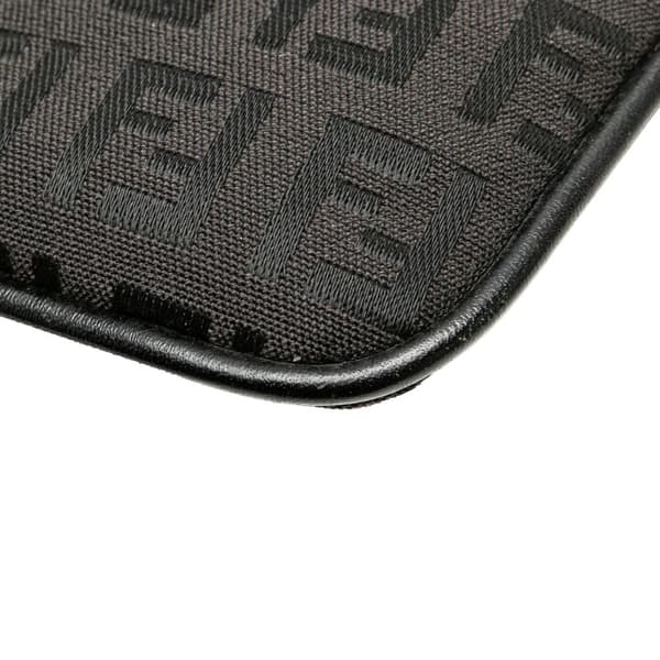 Pre-owned Fendi Zucchino Canvas Crossbody Black