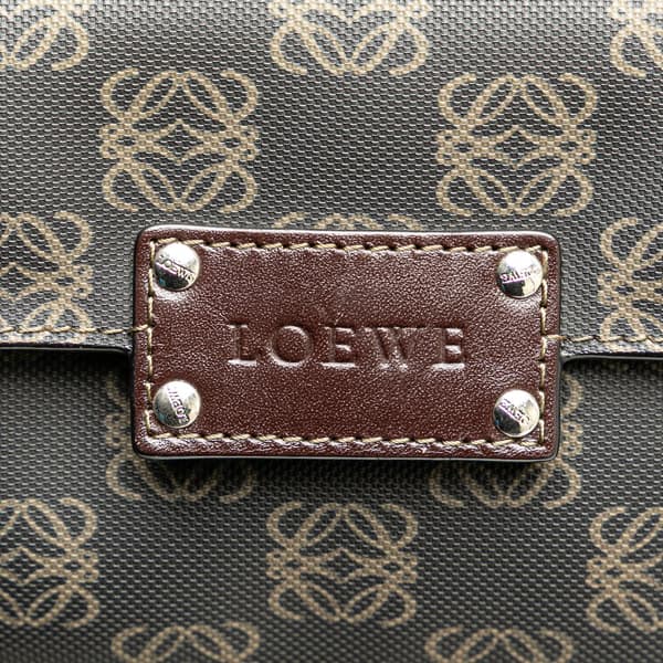 Pre-owned LOEWE Anagram Coated Canvas Crossbody Brown
