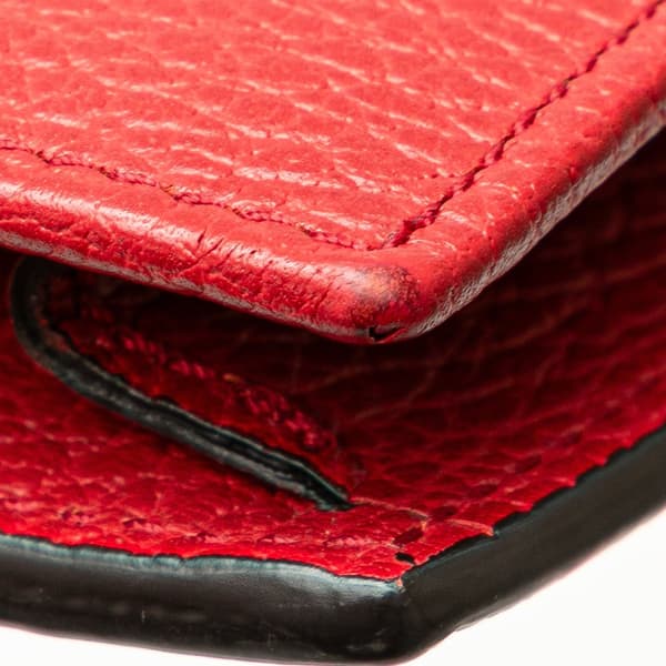 Pre-owned Gucci Leather Interlocking G Dollar Wallet on Chain Red